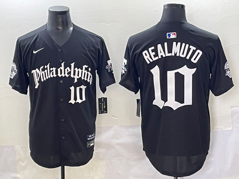 Men's Philadelphia Phillies J.T. Realmuto #10 Black Jersey